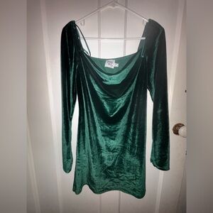Princess Polly Emerald Velvet Dress